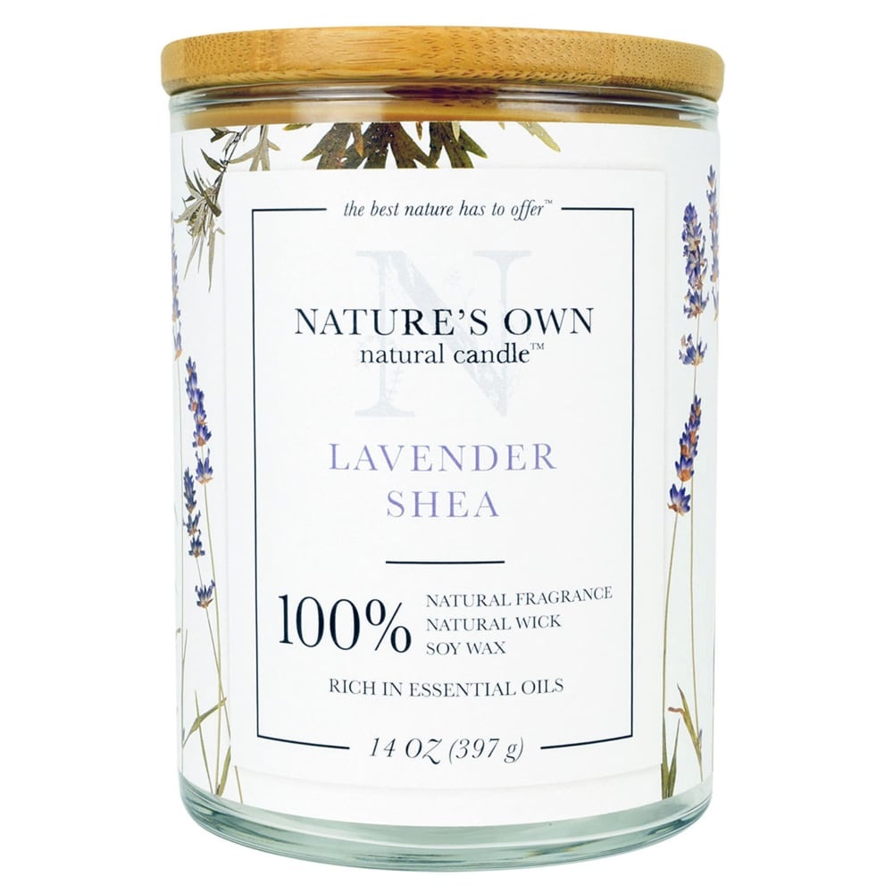 slide 1 of 1, Nature's Own Lavender Shea Soy Wax Candle, 14 oz