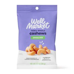Gold Emblem Abound No Salt Whole Cashews, 3.5 oz