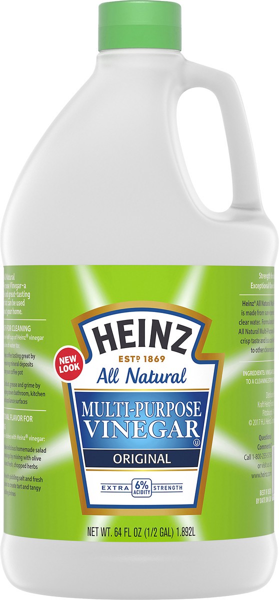 slide 7 of 9, Heinz All Natural Original Multi-Purpose Extra Strength Vinegar with 6% Acidity, 64 fl oz Jug, 64 fl oz