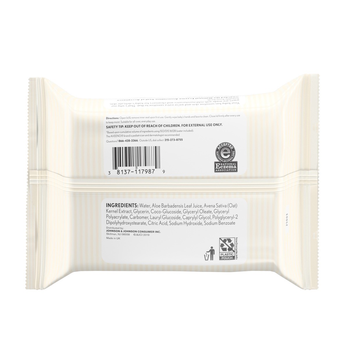 slide 7 of 7, Aveeno Fragrance Free Hand & Face Wipes with Oat Extract & Aloe, Cleansing & Moisturizing Baby Wipes for Sensitive Skin, Sulfate-, Alcohol-, & Paraben-Free, Hypoallergenic, 25 ct, 25 ct