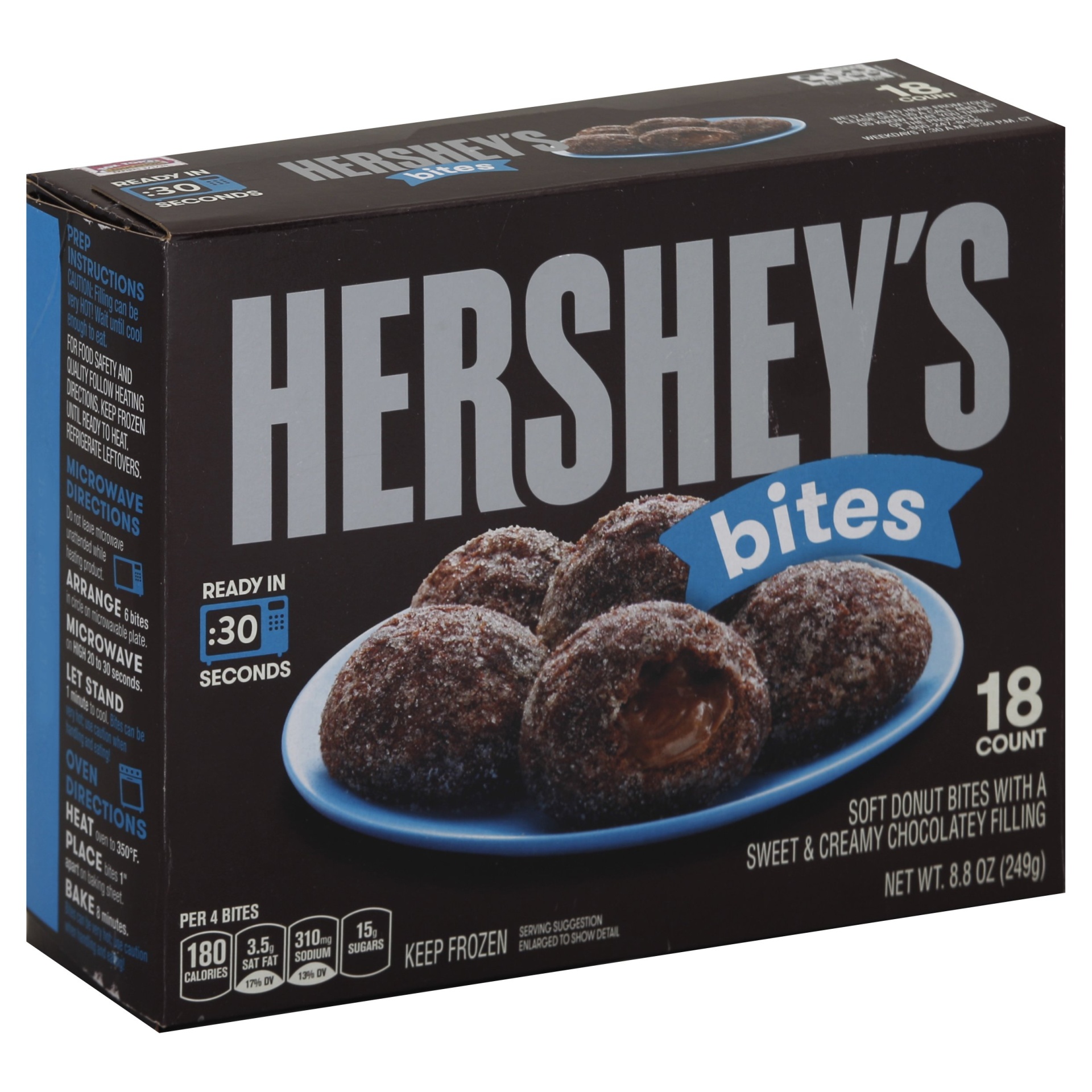 slide 1 of 1, Hershey's Frozen Soft Chocolate Donut Bites, 18 ct; 0.48 oz