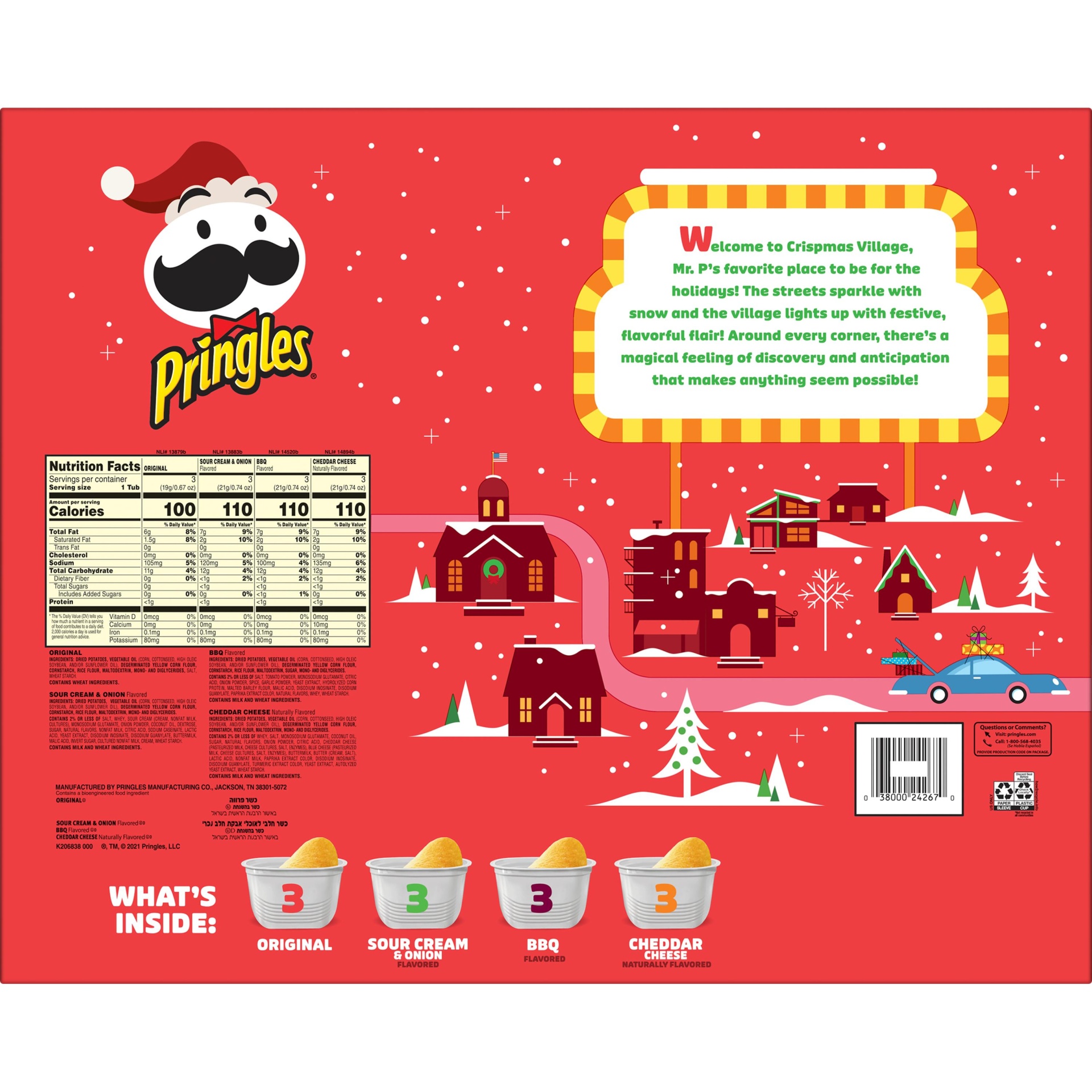 Pringles Potato Crisps Chips, Holiday Snacks, Advent Calendar, Variety
