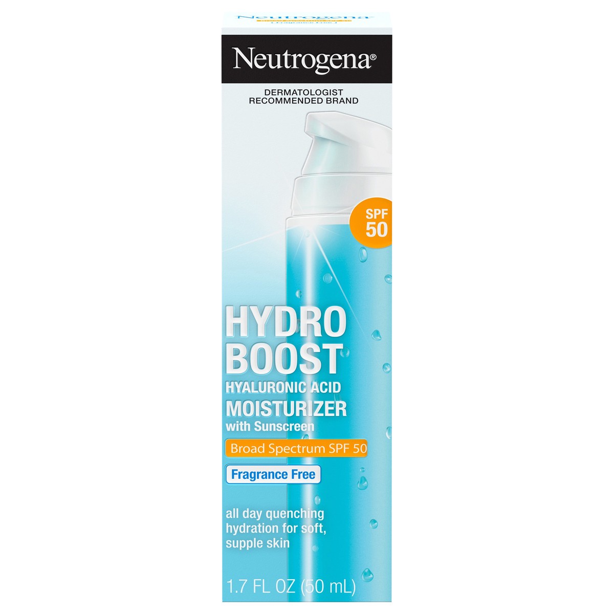 slide 12 of 12, Neutrogena Hydro Boost Hyaluronic Acid Facial Moisturizer to Hydrate & Soothe Dry Skin - Fragrance Free - SPF 50 - 1.7 fl oz, 1.7 fl oz