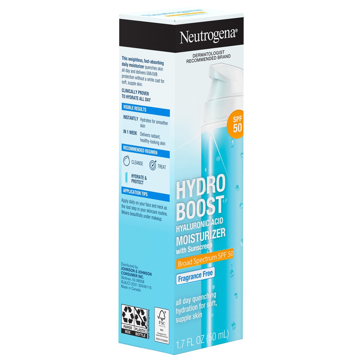 slide 10 of 12, Neutrogena Hydro Boost Hyaluronic Acid Facial Moisturizer to Hydrate & Soothe Dry Skin - Fragrance Free - SPF 50 - 1.7 fl oz, 1.7 fl oz