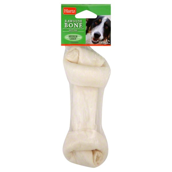 slide 1 of 1, Hartz Natural Dental Rawhide Round Knot Bone For Dog, 4.5 oz