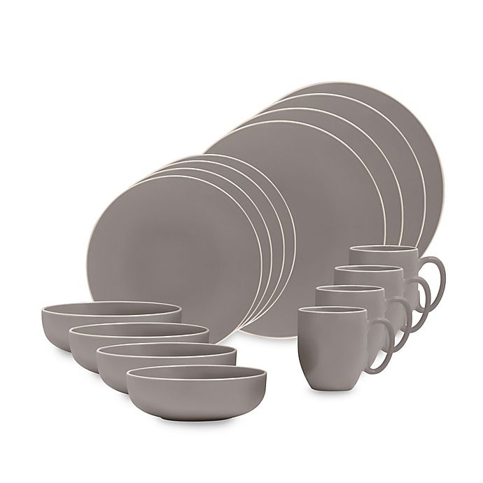 slide 1 of 1, Vera Wang Wedgwood Vera Colors Dinnerware Set - Grey, 16 ct