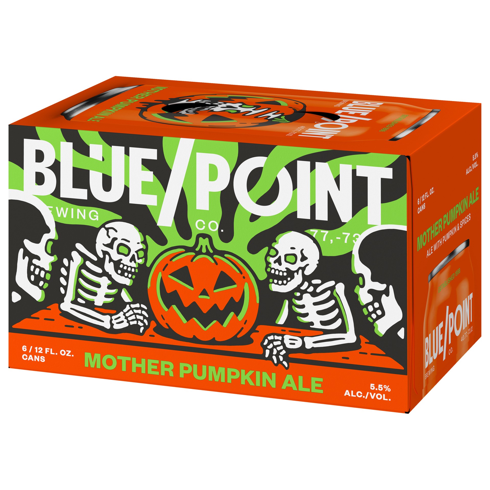 slide 3 of 3, Blue Point Brewing Co. Mother Pumpkin Ale Beer 6 - 12 fl oz Cans, 12 fl oz