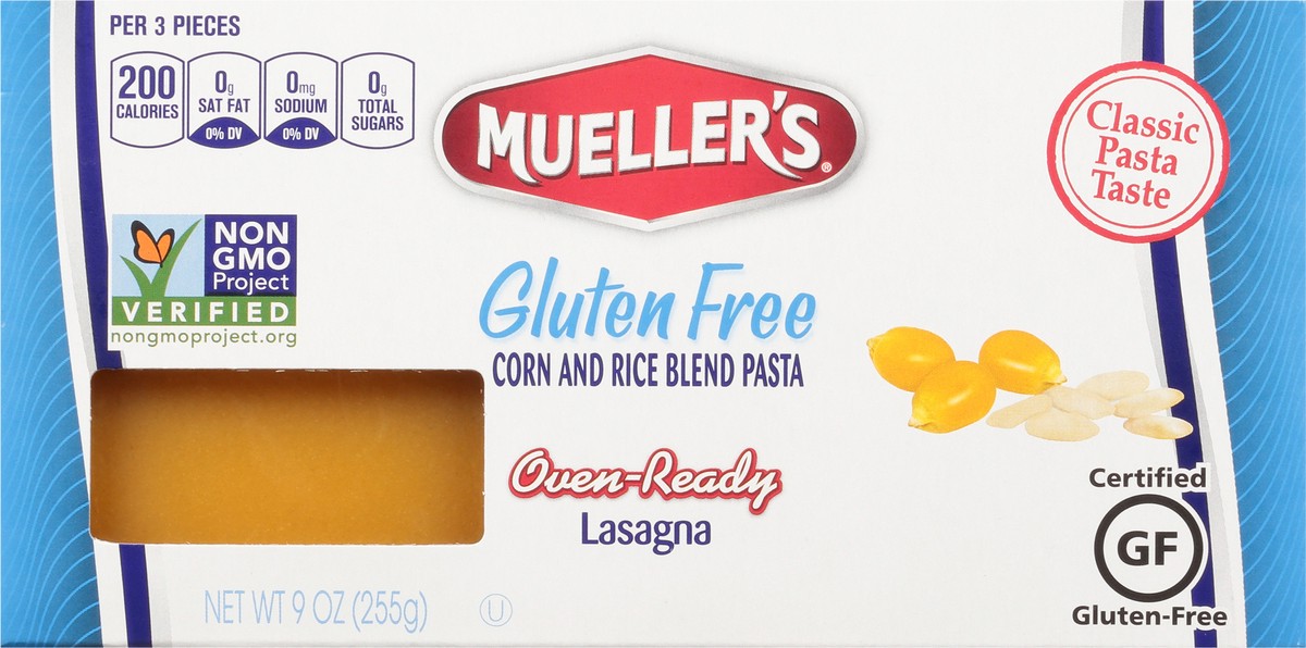 slide 9 of 14, Mueller's Gluten Free Oven-Ready Lasagna 9 oz, 9 oz