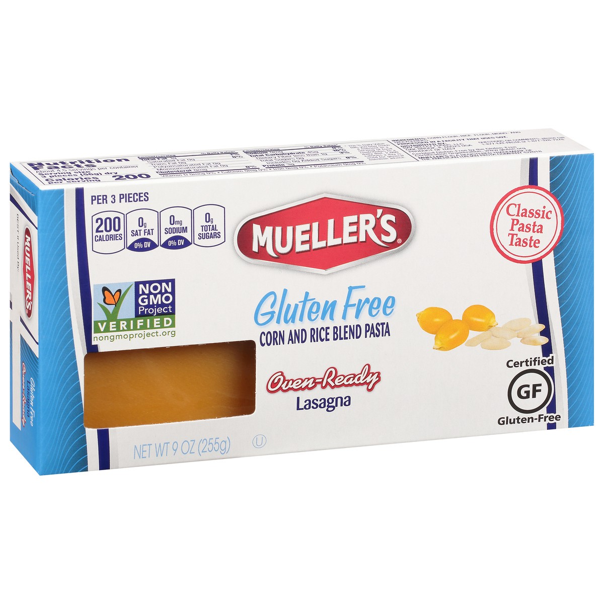 slide 13 of 14, Mueller's Gluten Free Oven-Ready Lasagna 9 oz, 9 oz