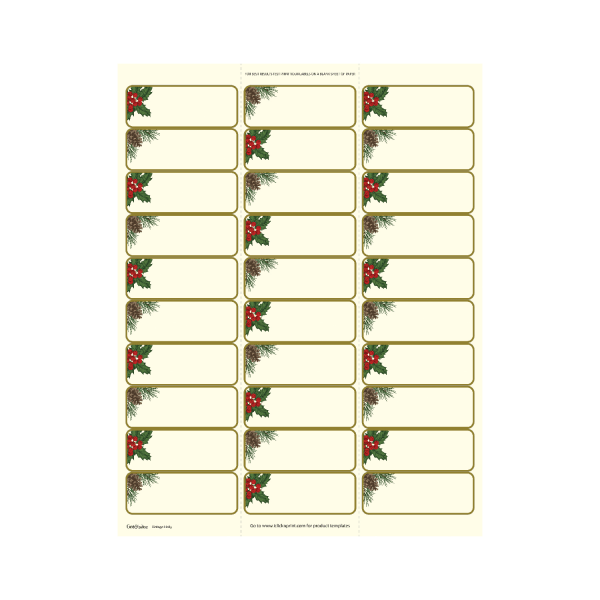 slide 1 of 3, Geo Studios Holiday-Themed Mailing Labels, 1" X 2-11/16", Bells & Ivy, Pack Of 150 Labels, 150 ct