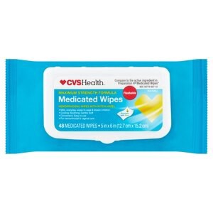 slide 1 of 1, CVS Health Hemorrhoidal Medicated Wipes, 48 Ct, 1 ct