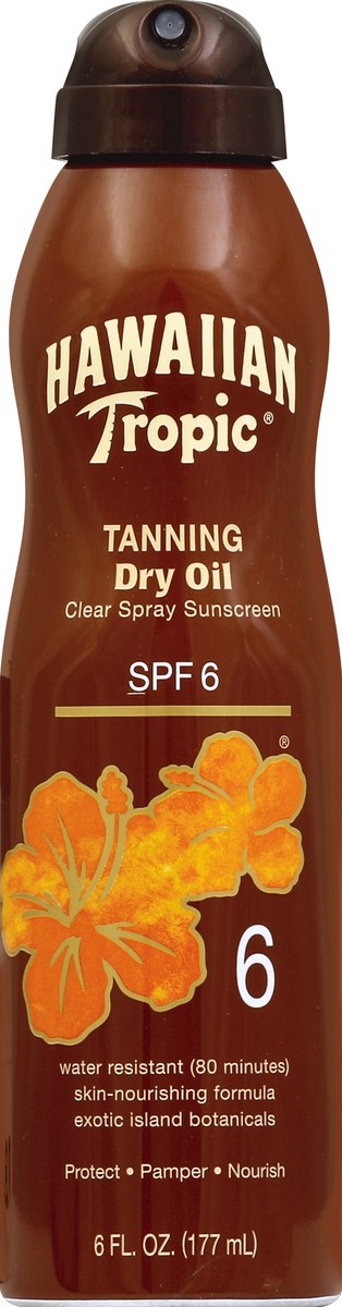 slide 2 of 2, Hawaiian Tropic Dry Oil Clear Spray Sunscreen SPF 6 - 6 Ounces, 1 ct