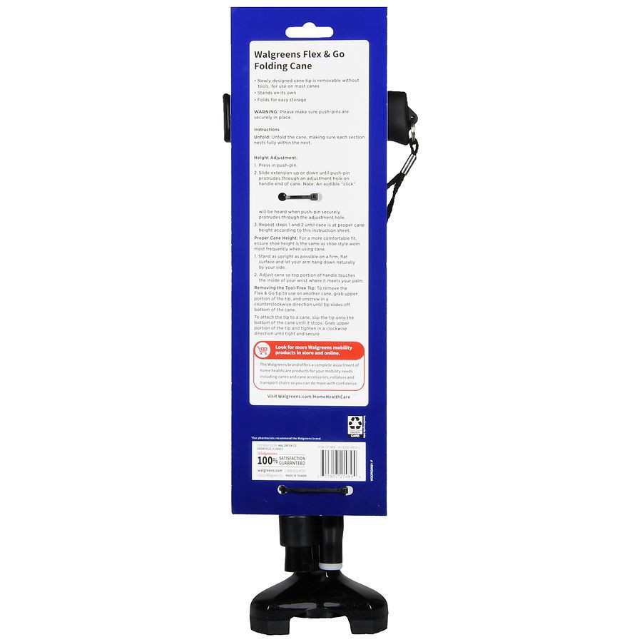 slide 3 of 5, Walgreens Flex and Go Folding Cane, 1 ct