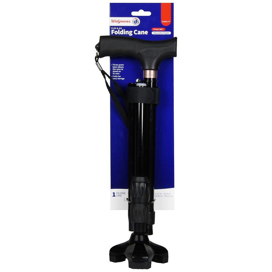 slide 1 of 5, Walgreens Flex and Go Folding Cane, 1 ct