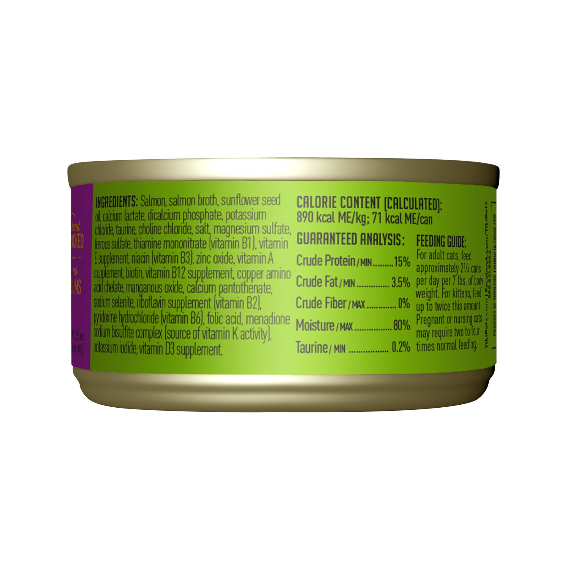 slide 5 of 7, Tiki Cat Luau Wet Cat Food, Wild Salmon, 2.8 oz. Can, 2.8 oz