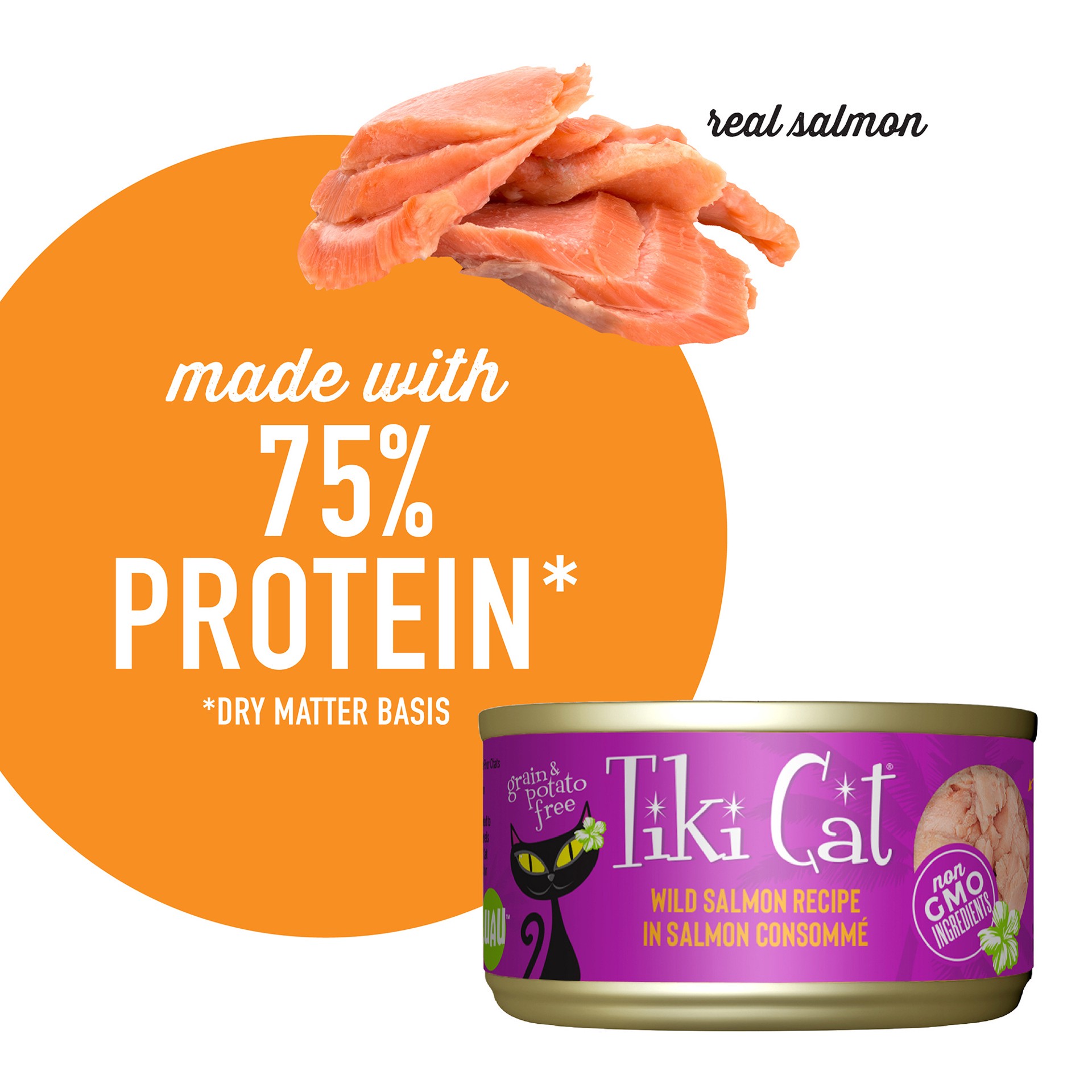 slide 4 of 7, Tiki Cat Luau Wet Cat Food, Wild Salmon, 2.8 oz. Can, 2.8 oz