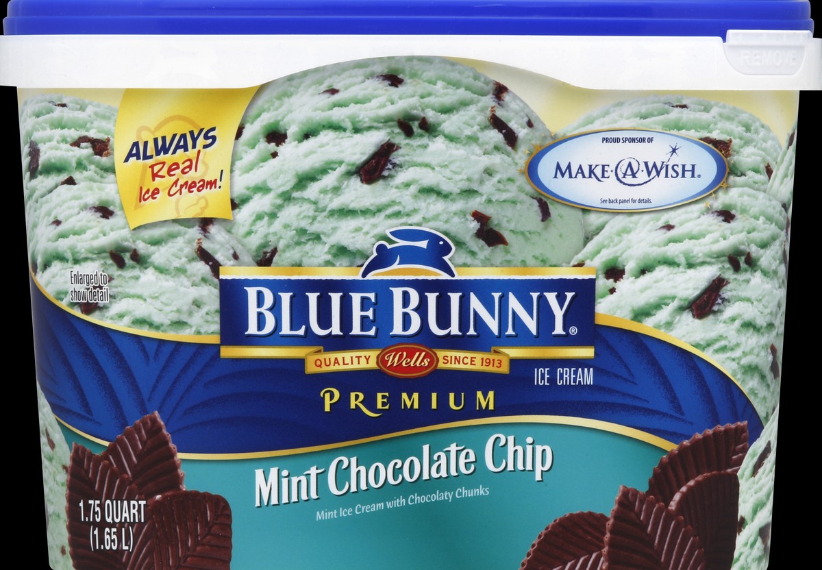 slide 4 of 4, Blue Bunny Premium Mint Chocolate Chip Ice Cream, 1.75 qt