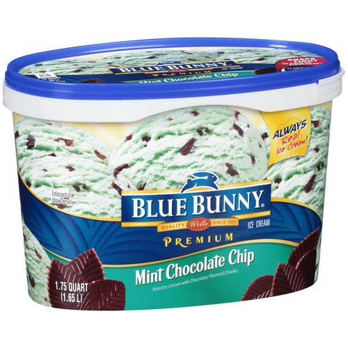 slide 1 of 4, Blue Bunny Premium Mint Chocolate Chip Ice Cream, 1.75 qt