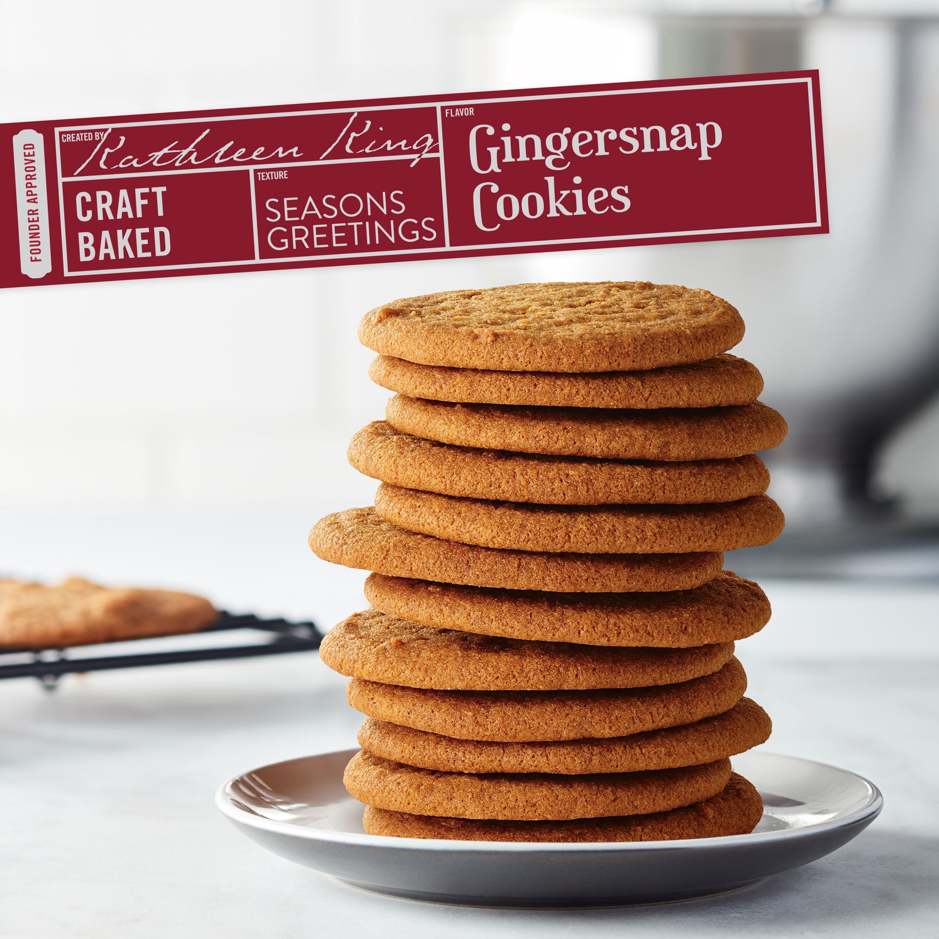 slide 2 of 5, Tate's Bake Shop Gingersnap Cookies, Holiday Cookies, 6.5 oz, 6.5 oz