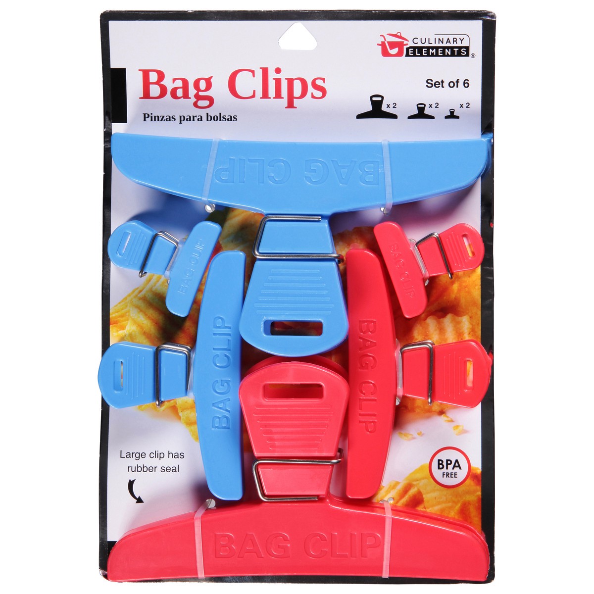 slide 1 of 12, Culinary Elements Bag Clips, 6 ct