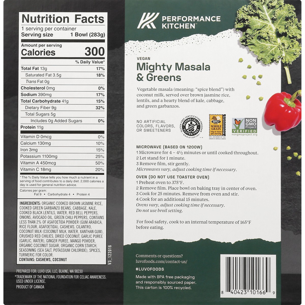 slide 5 of 11, Luvo Mighty Masala Greens Bowl, 10 oz