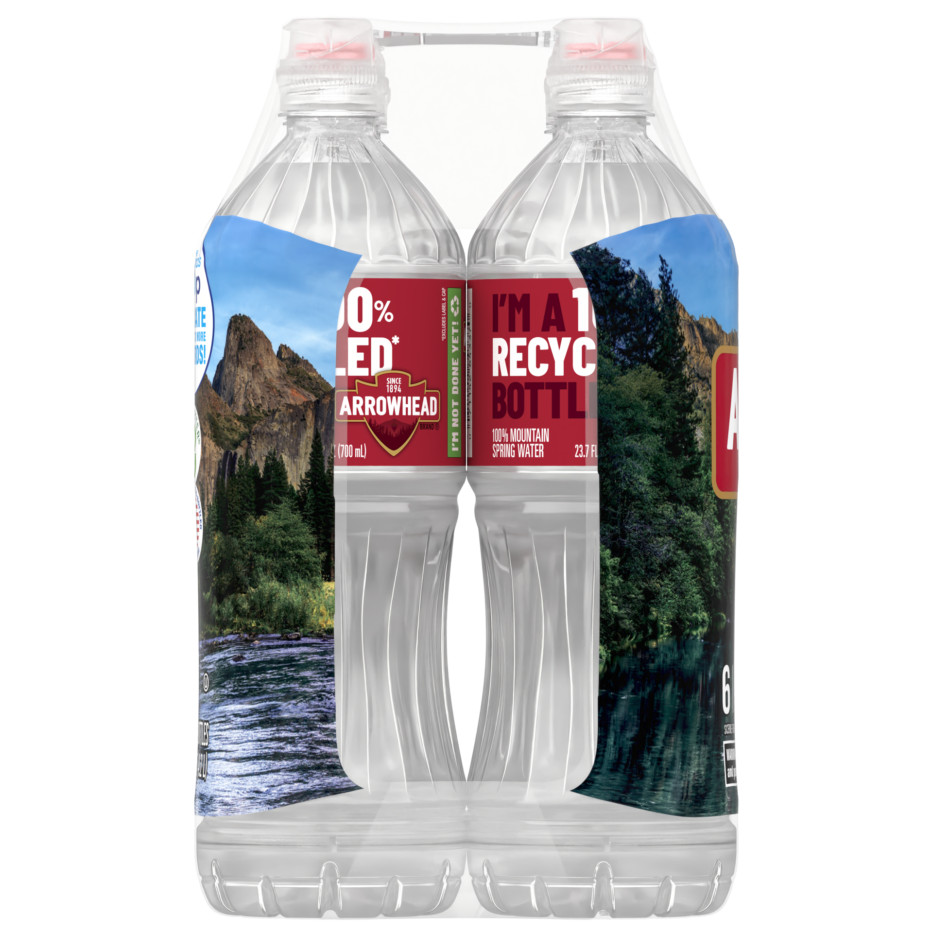 slide 4 of 5, Arrowhead Brand 100% Mountain Spring Water, Sport Cap Bottle, 6 Ct, 23.7 Oz, 23.7 oz