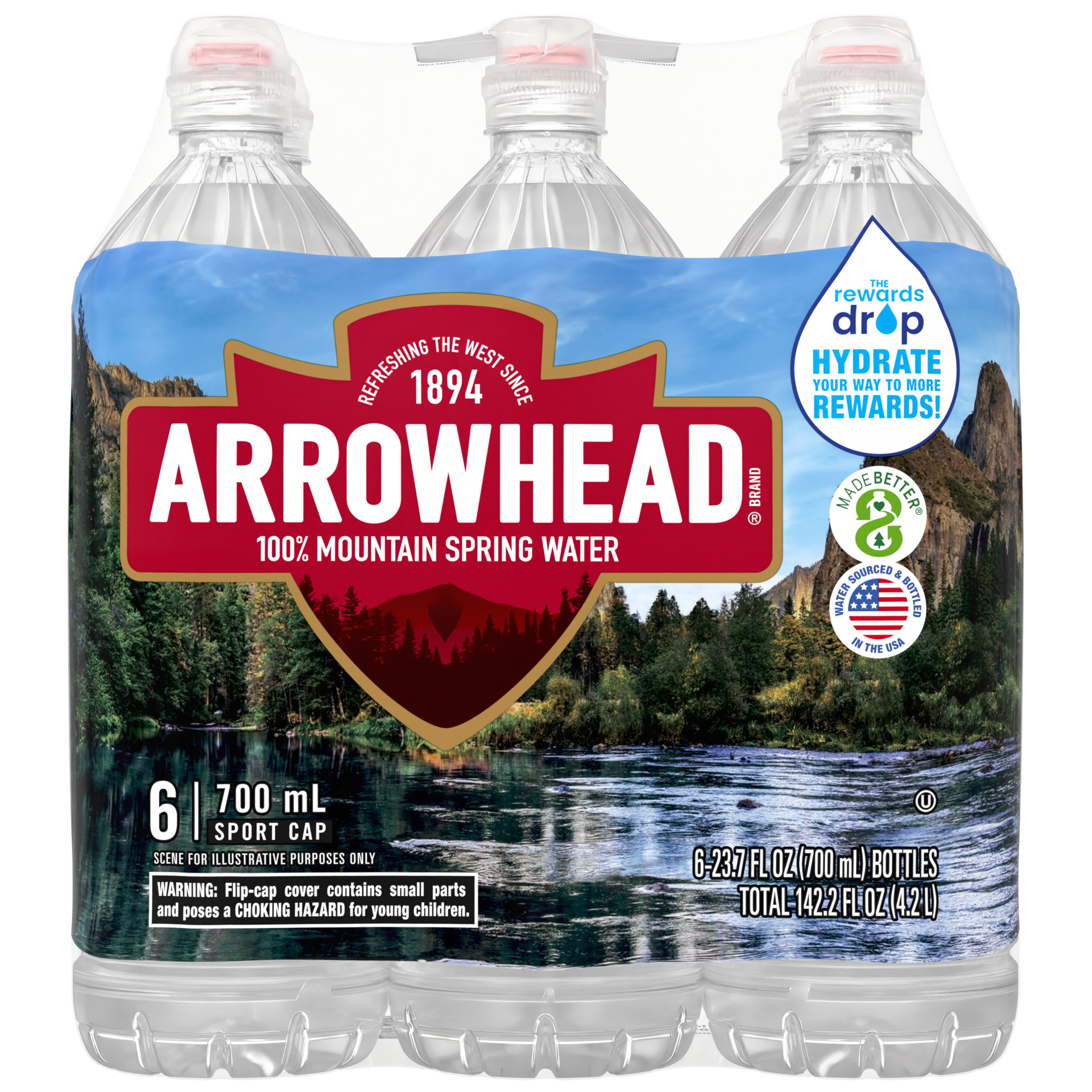 slide 3 of 5, Arrowhead Brand 100% Mountain Spring Water, Sport Cap Bottle- 23.7 oz, 23.7 oz