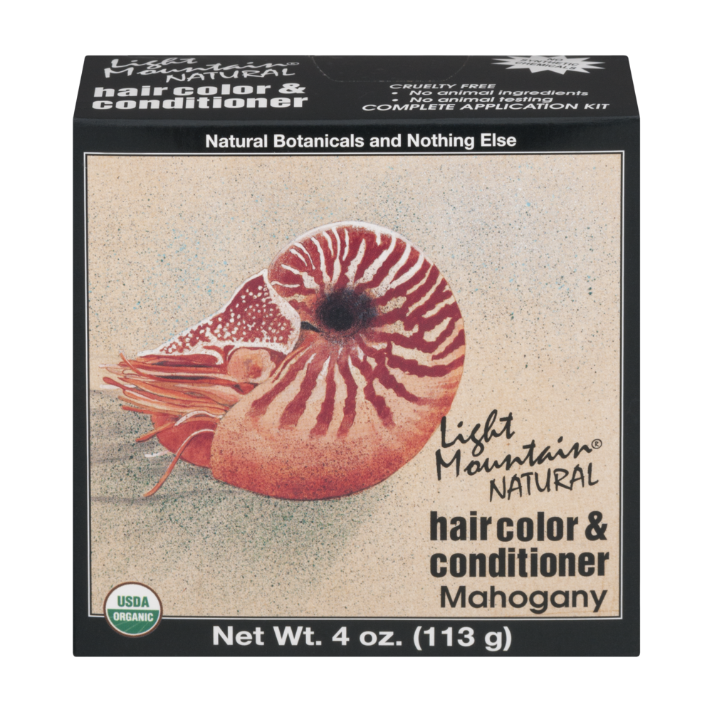 slide 1 of 1, Light Mountain Light Mountain Natural Hair Color And Conditioner Mahogany, 4 oz