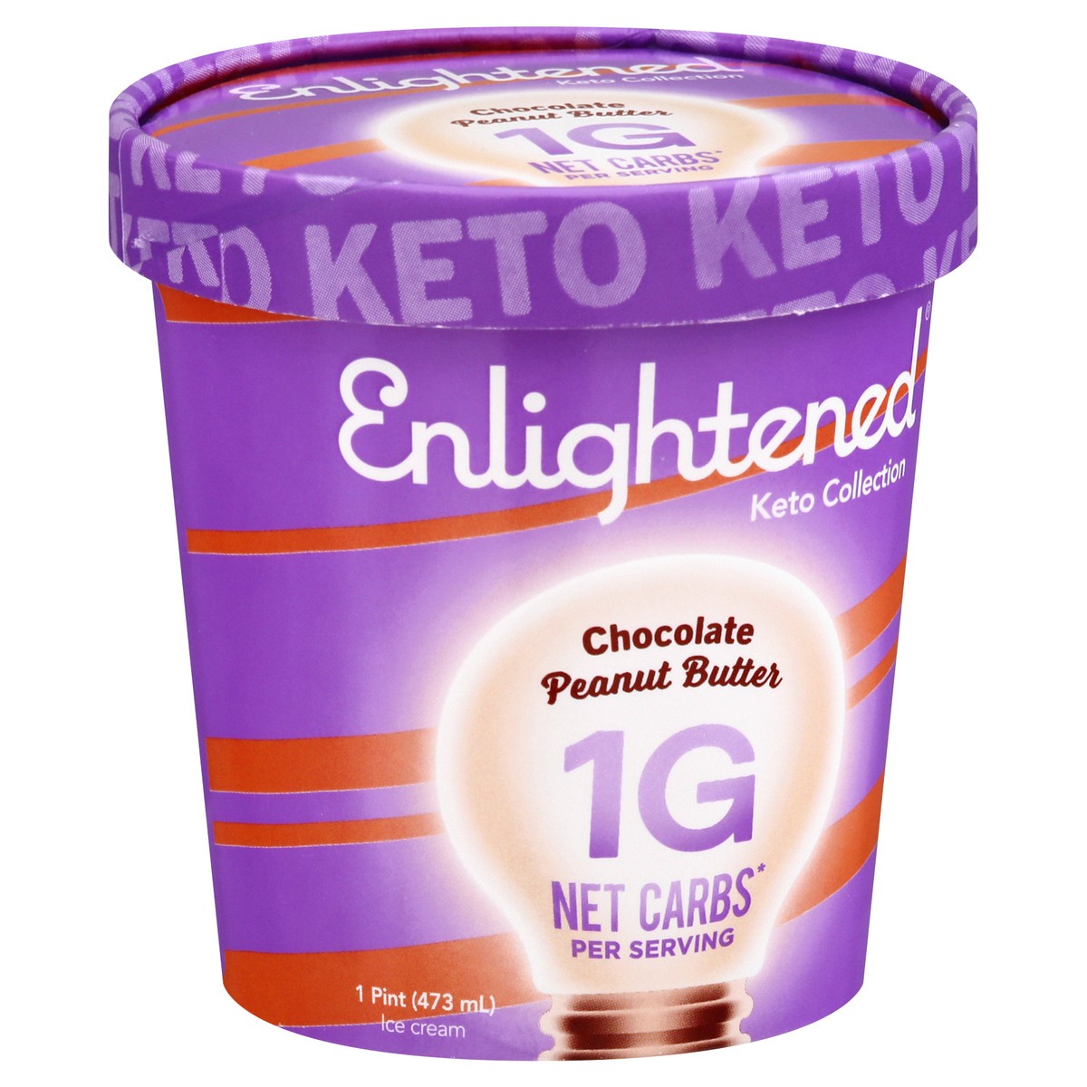 slide 4 of 9, Enlightened Keto Collection Chocolate Peanut Butter Ice Cream 1 pt, 1 pint