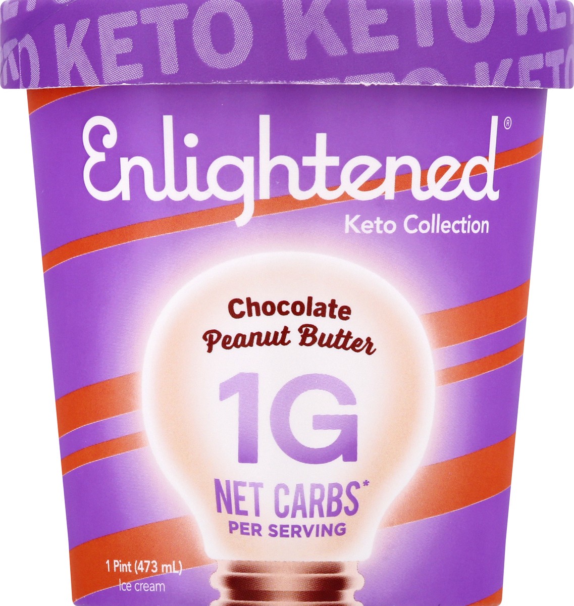 slide 1 of 9, Enlightened Keto Collection Chocolate Peanut Butter Ice Cream 1 pt, 1 pint