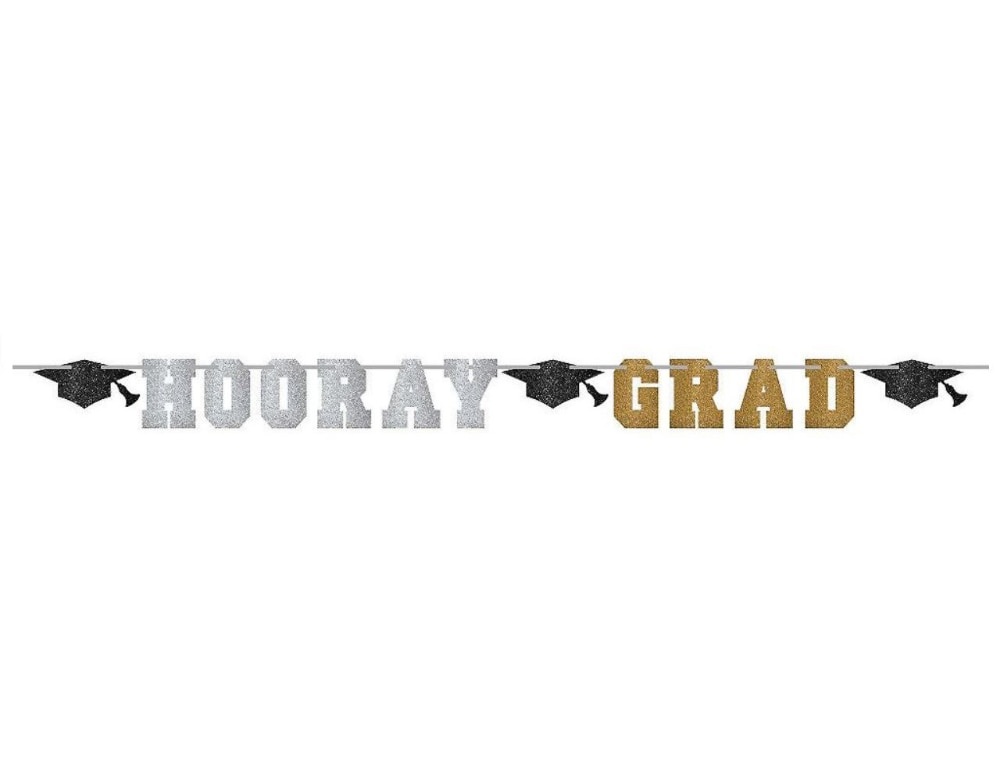 slide 1 of 1, Ampro Hooray Grad Ribbon Letter Banner, 1 ct