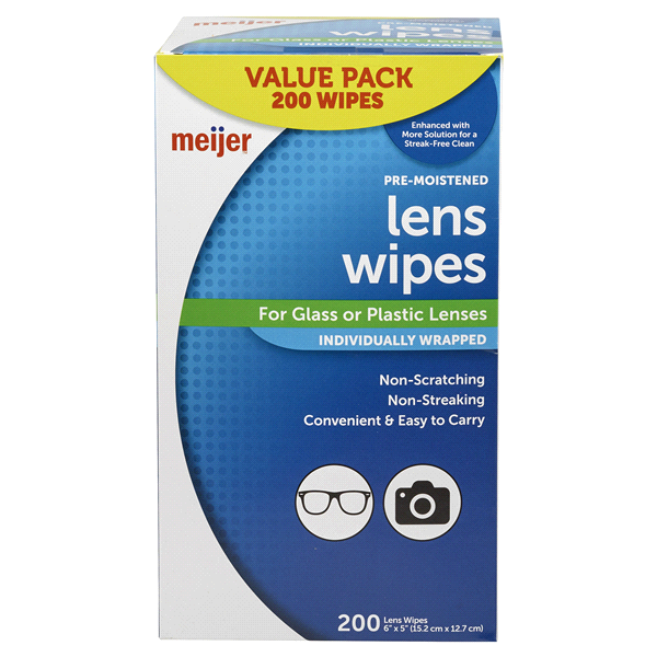 slide 1 of 1, Meijer Eyeglass Lens Wipes Value Pack, 200 ct