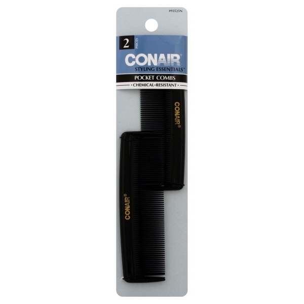 slide 1 of 4, Conair Fine Tooth Combs Clip Strip, 2 ct