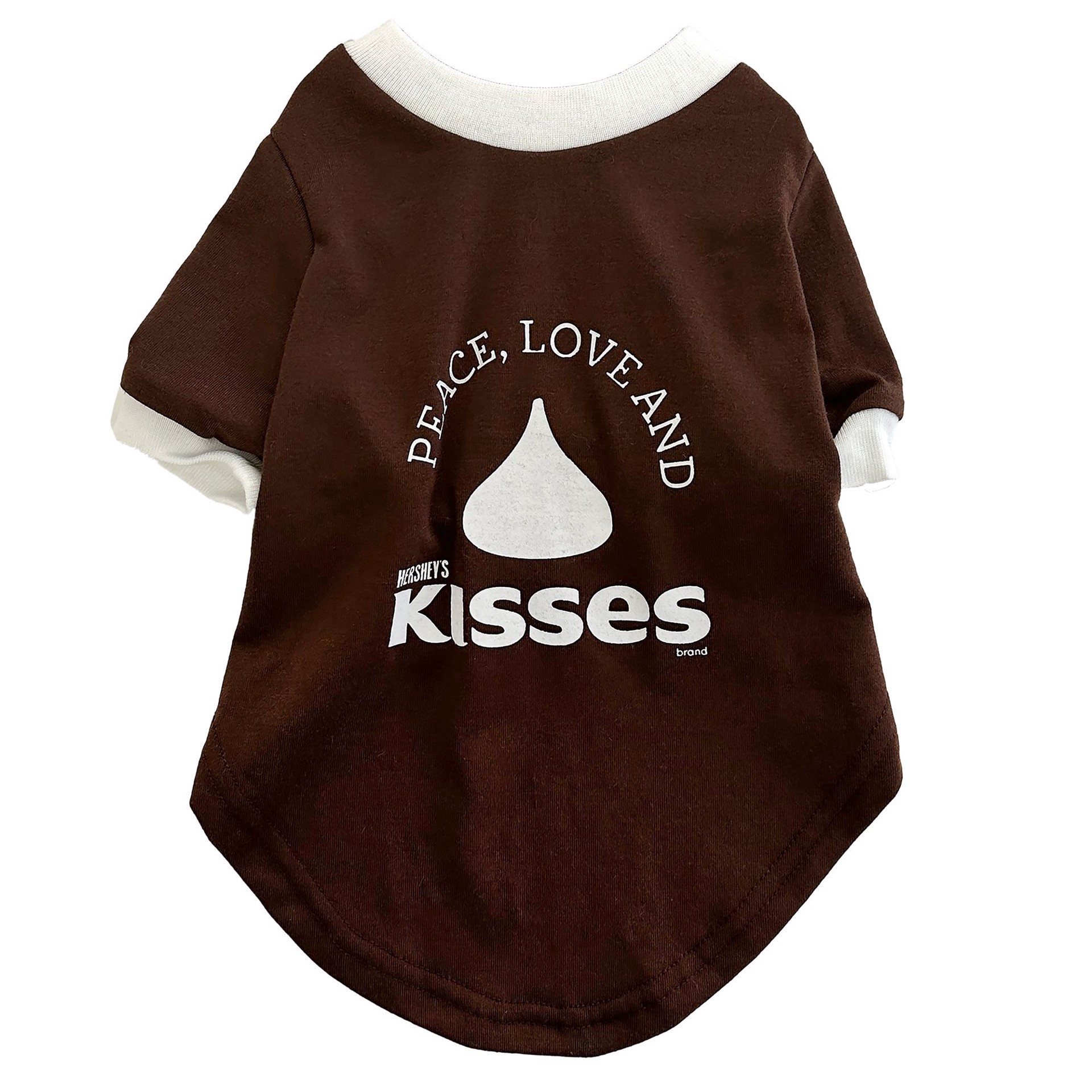 slide 1 of 1, GMason Hershey's Halloween Peace, Love & KISSES Dog Tee, MED