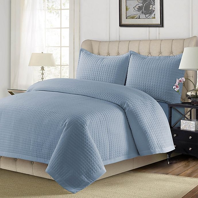 slide 1 of 1, Tribeca Living Como King Quilt Set - Sky Blue, 3 ct