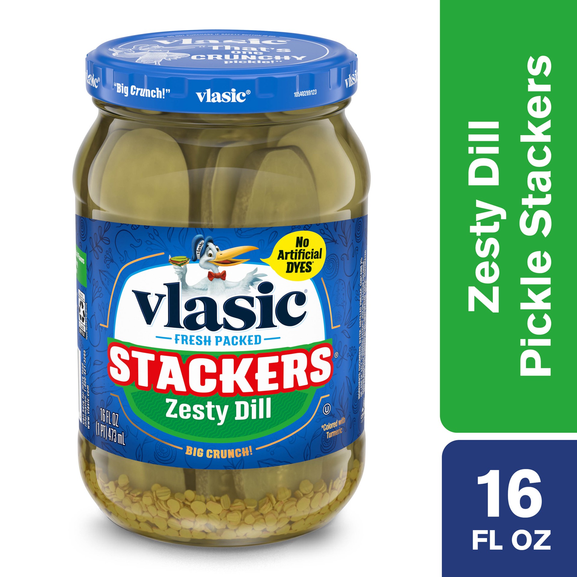 slide 1 of 1, Vlasic Stackers Zesty Dill Pickles, Keto Friendly, 16 FL OZ, 16 oz