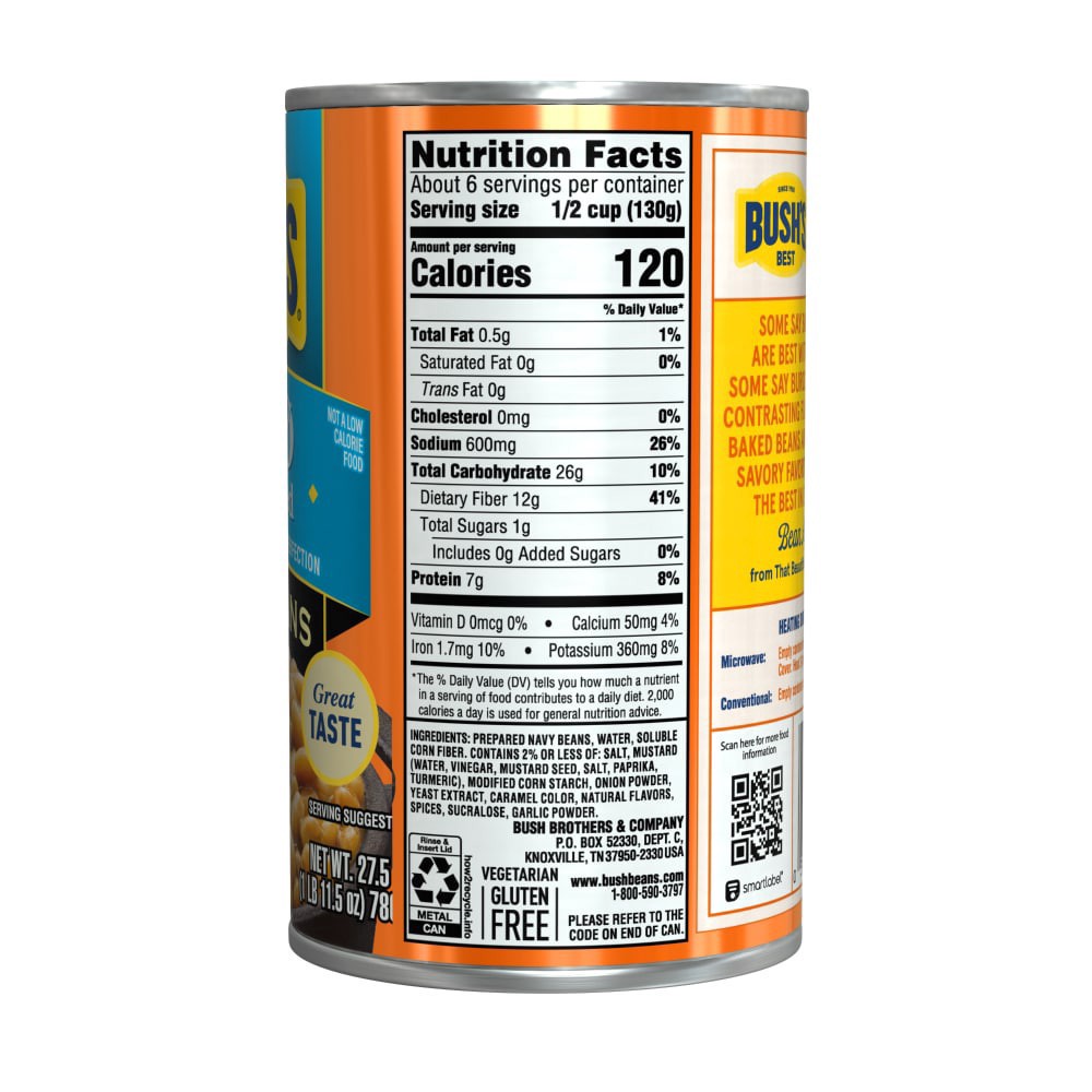 slide 4 of 4, Bush's Best Bush's Zero Sugar Added Baked Beans 27.5 oz, 27.5 oz