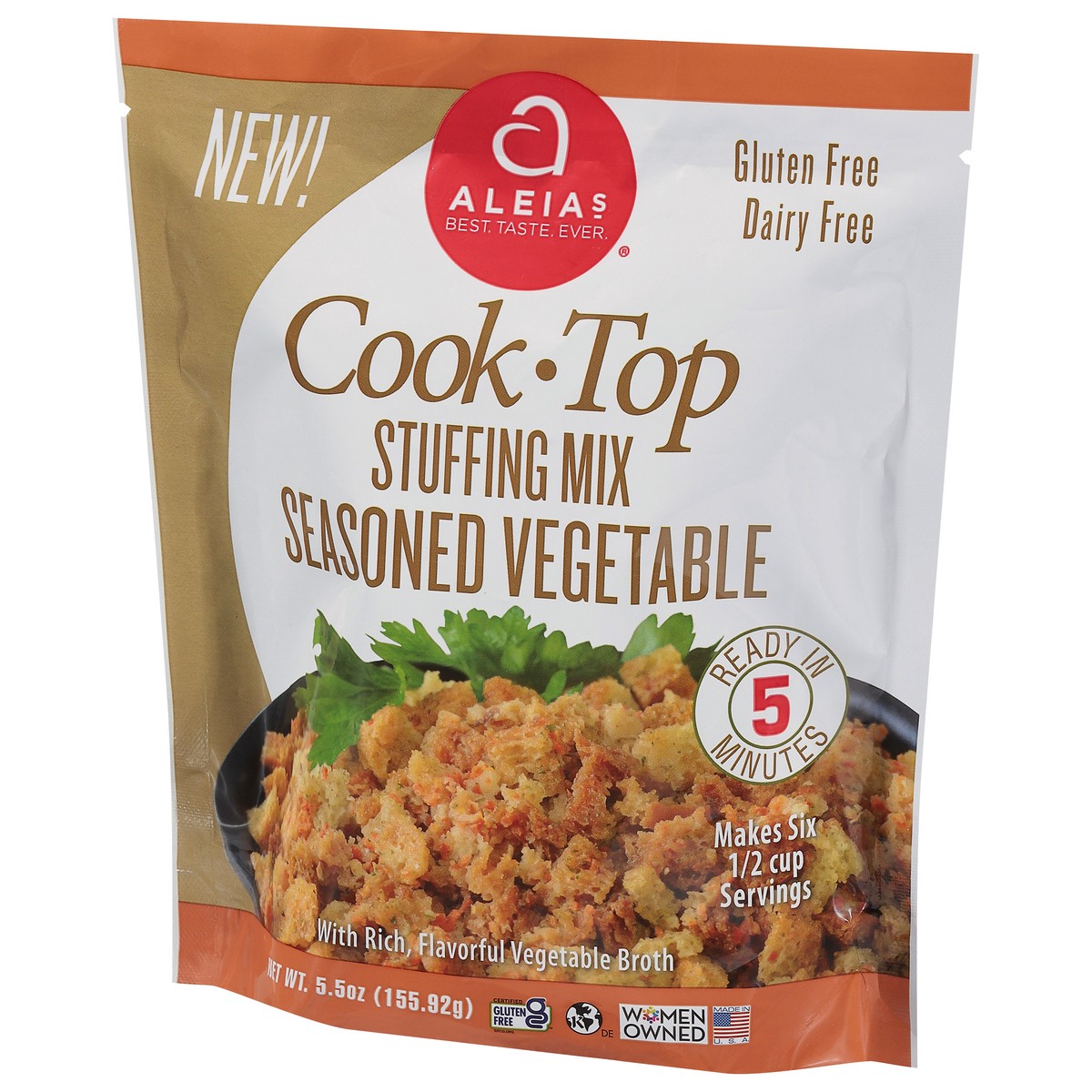 slide 2 of 9, Aleia's Stuffing Mix Seasoned Vegetable, 5.5 oz