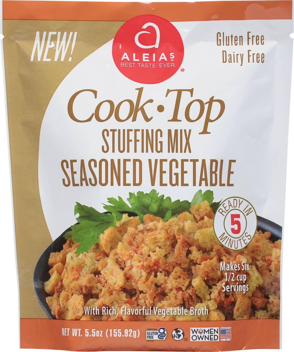 slide 8 of 9, Aleia's Stuffing Mix Seasoned Vegetable, 5.5 oz