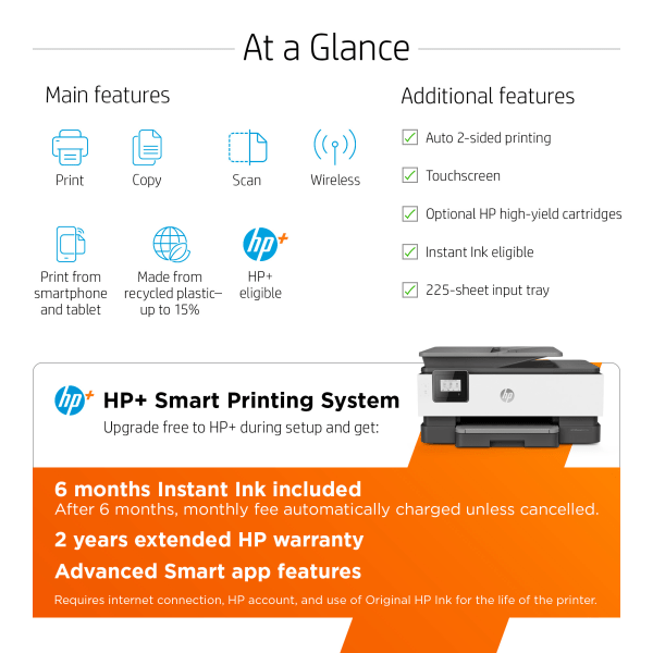 slide 7 of 10, Hp Officejet 8015E Wireless Inkjet All-In-One Color Printer, 1 ct