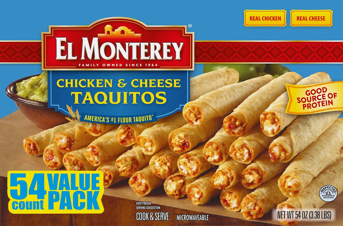 slide 2 of 8, El Monterey Value Pack Chicken & Cheese Taquitos 54 ea, 54 ct