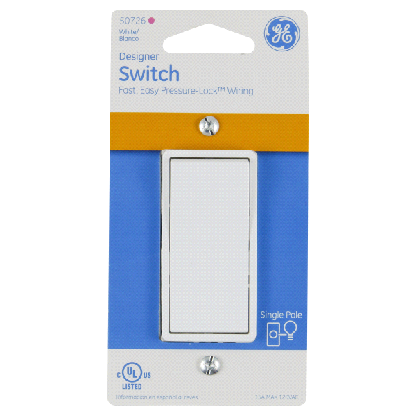 slide 1 of 2, GE Switch, White, 1 ct