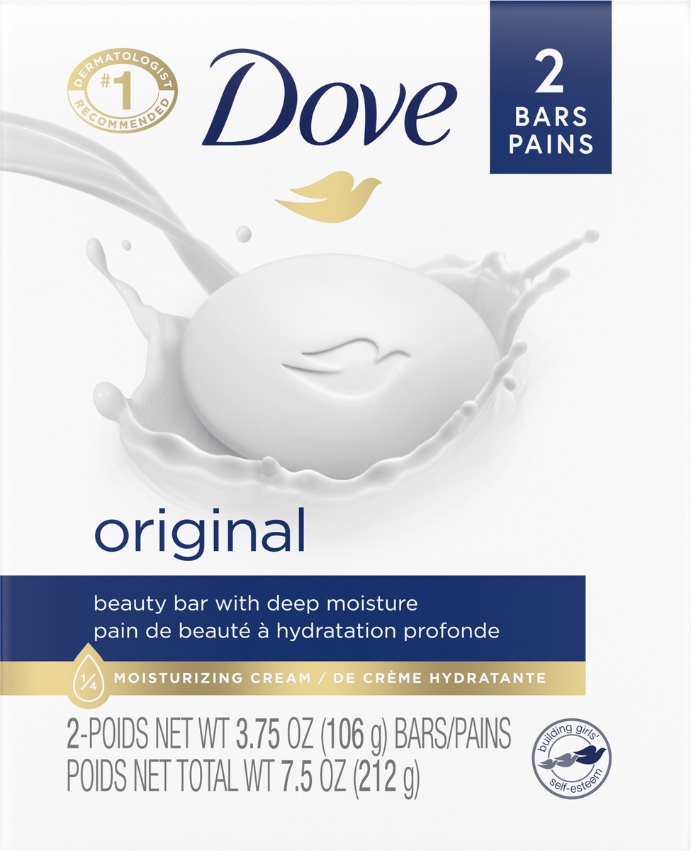 slide 3 of 9, Dove Beauty White Moisturizing Beauty Bar Soap - 2pk - 3.75oz each, 2 ct