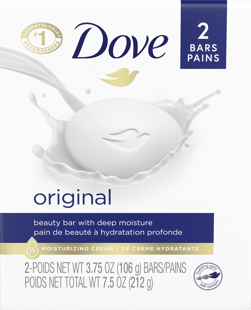 slide 9 of 9, Dove Beauty White Moisturizing Beauty Bar Soap - 2pk - 3.75oz each, 2 ct