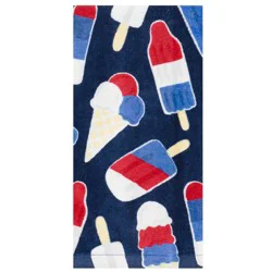 Meijer Corporate Seasonal MCS Americana Ice Cream Allover Fiber Reactive Kitchen Towel, 16 in x 25 in