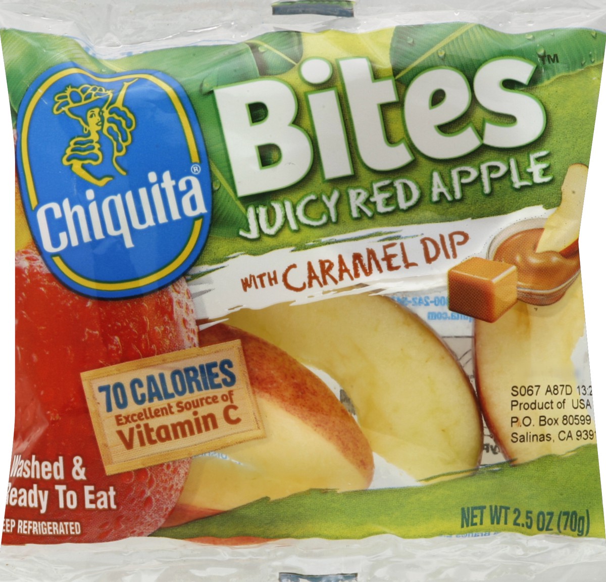 slide 4 of 5, Chiquita Red Apple Bites With Caramel Dip, 2.5 oz