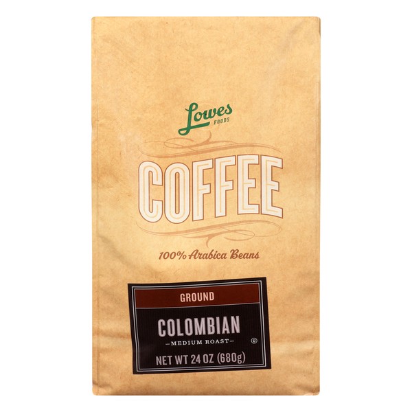 slide 1 of 1, Lowes Foods Ground Colombian Medium Roast Coffee - 24 oz, 24 oz