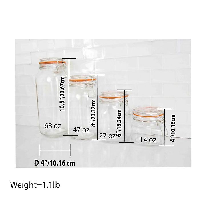 slide 2 of 2, Home Basics Clear Glass Canister Set, 4 ct