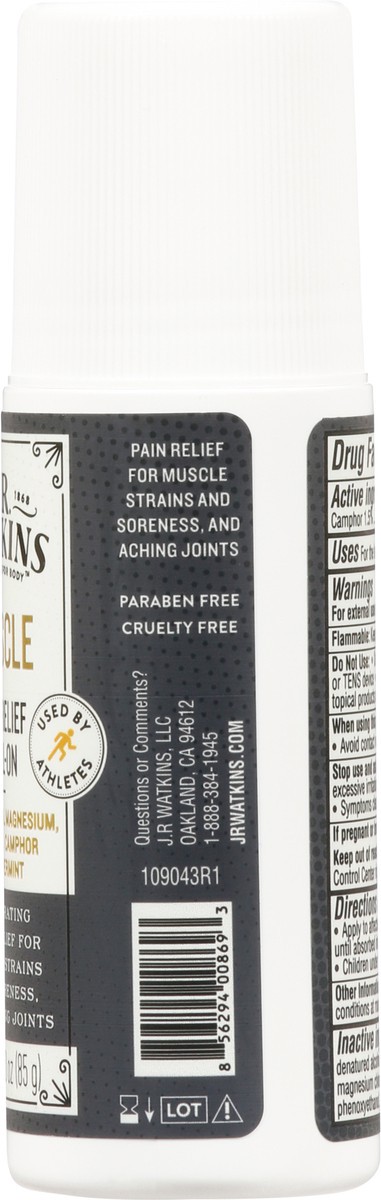 slide 12 of 13, J.R. Watkins Pain Relief Roll-On, Muscle, 3 Ounce, 3 oz