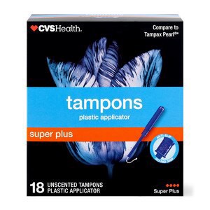 slide 1 of 1, CVS Health Tampons, Super Plus, 18 Ct, 1 ct